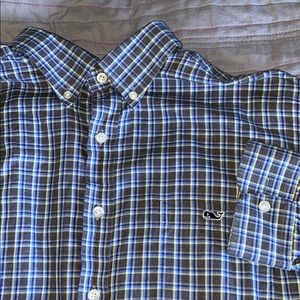 Vineyard vine plaid button down shirt